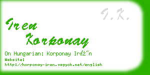 iren korponay business card